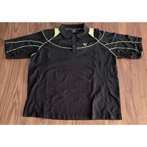 Vintage Guinness Rugby Polo Mens 2XL Cotton Black Embroidered Gold Logo